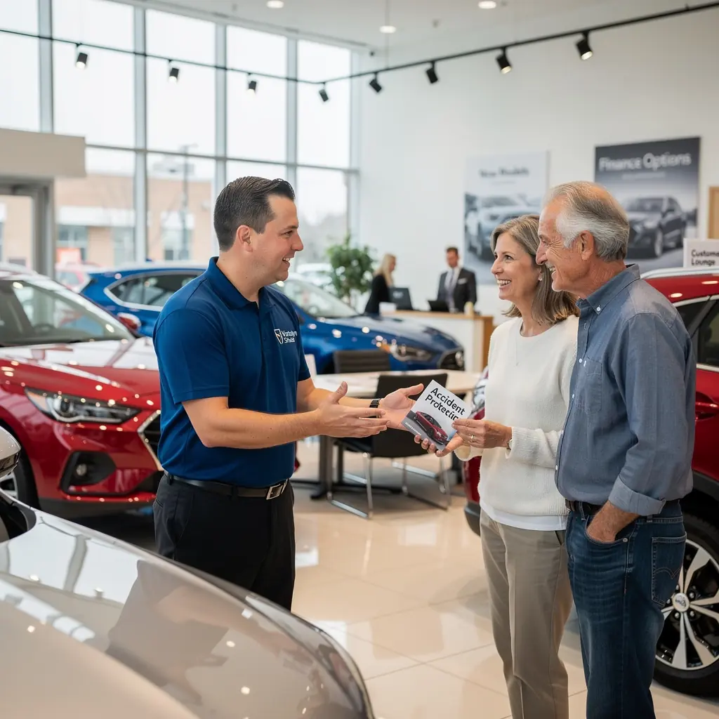Kierowca zadowolony z przystępnej polisy ubezpieczeniowej.