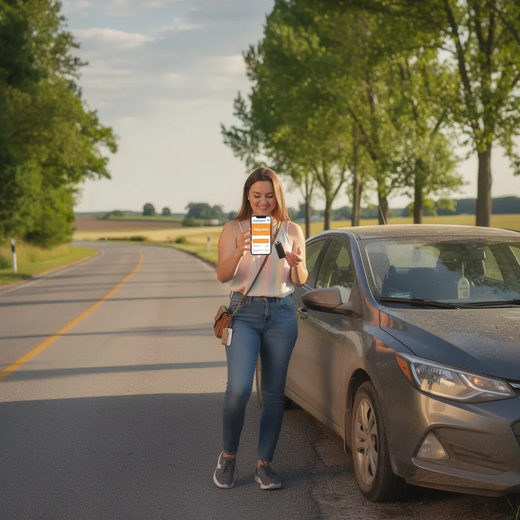 Mechanik naprawiający uszkodzony samochód po wypadku.