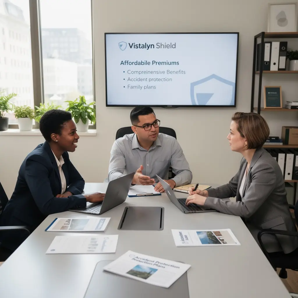 Samochód na drodze z oznaczeniem przystępnych cen ubezpieczeń.