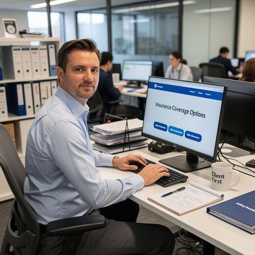 Obrazek przedstawiający warsztat samochodowy, w którym naprawiane są pojazdy po wypadkach.